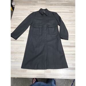 J Crew Jacket Women Black Coat Wool Blend Long Jacket Size Small